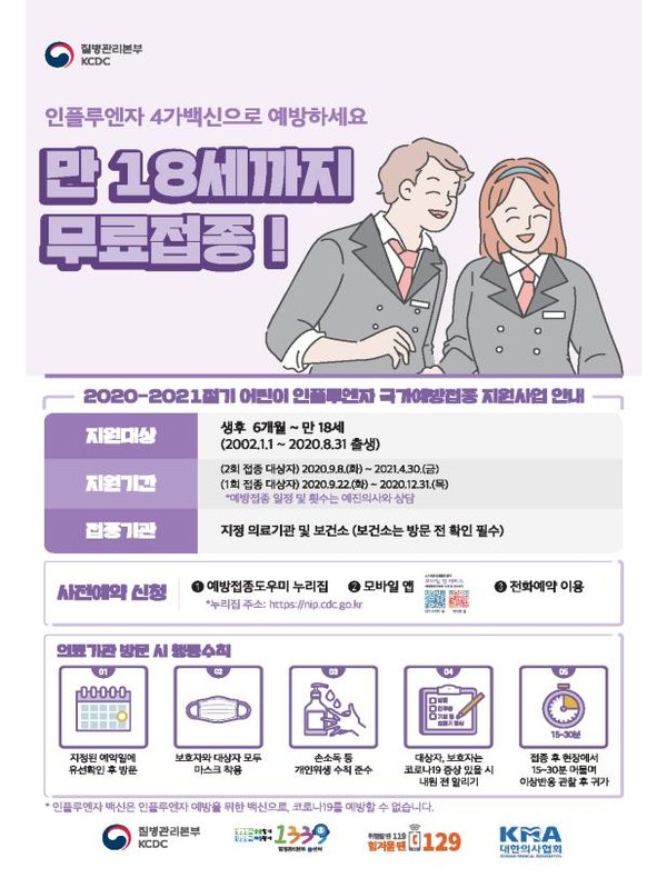 인플루엔자 예방접종 포스터 (출처:질병관리본부)