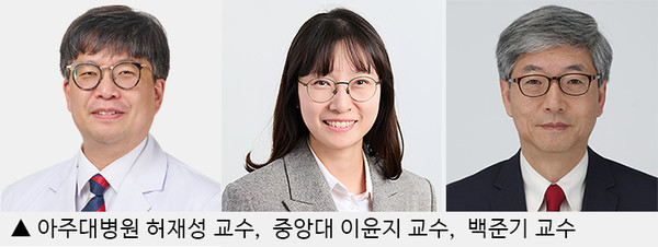 아주대병원 허재성 교수팀, 중앙대 이윤지, 백준기 교수팀 사진. (사진=아주대병원 제공)